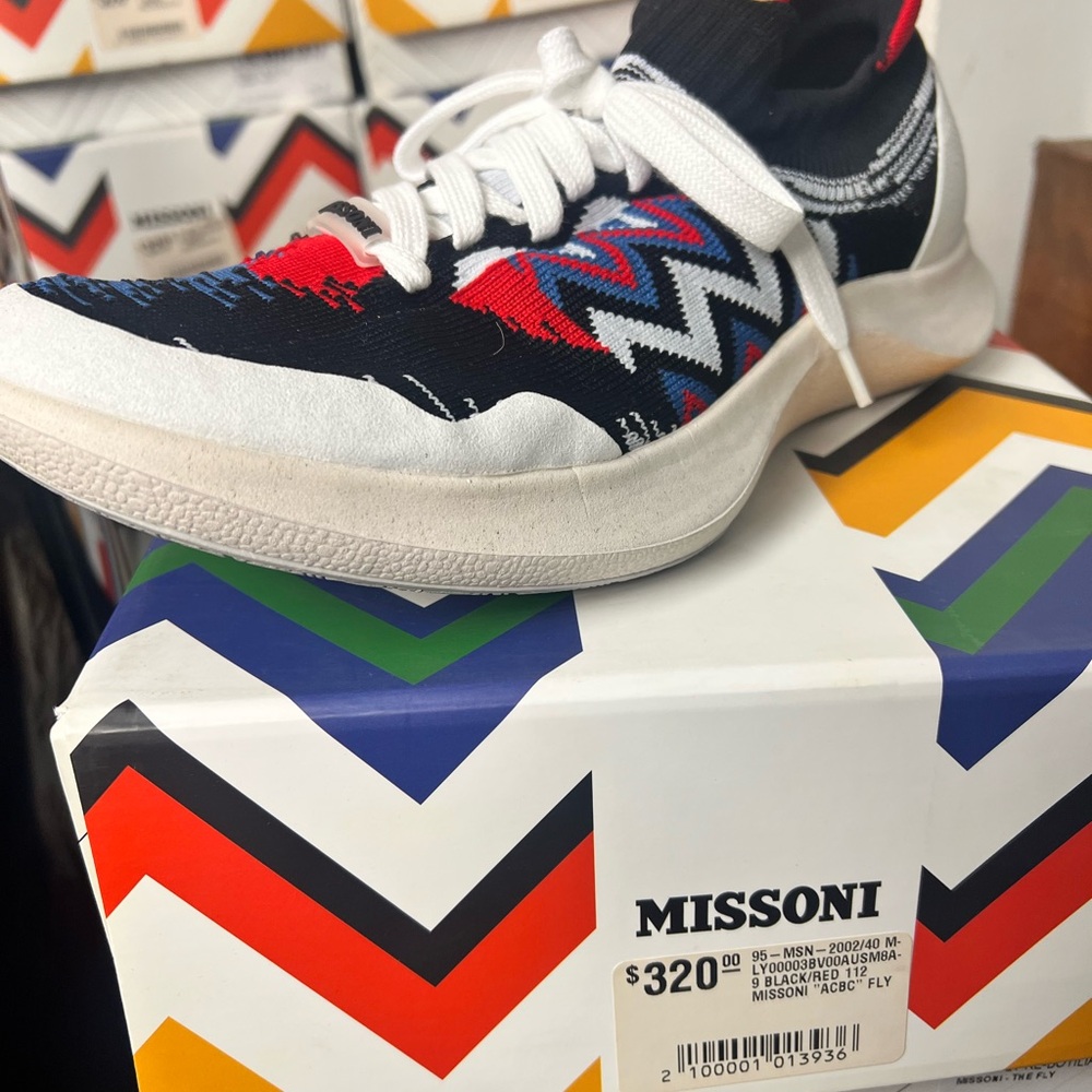Missoni Red and Blue Zigzag Sneakers